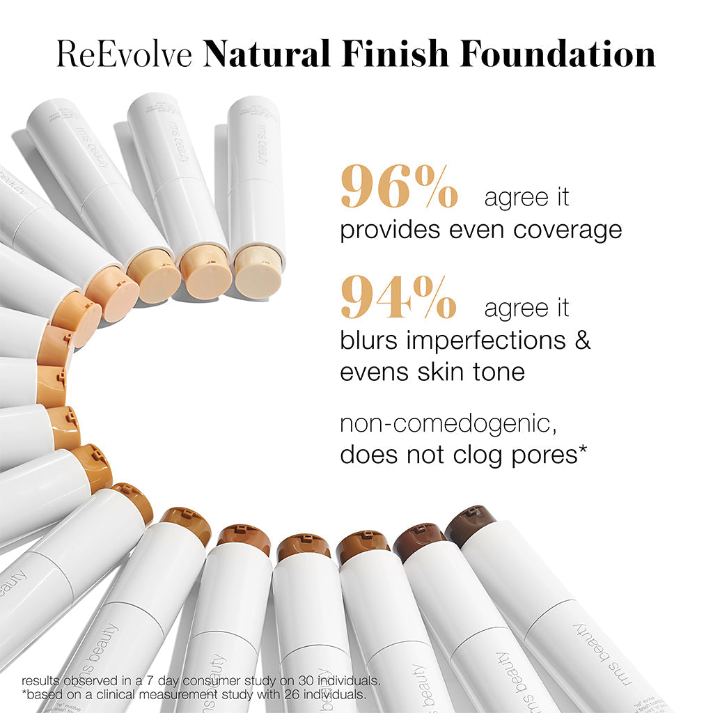 ReEvolve Natural Finish Liquid Foundation Buildable Face Foundation with a Natural Finish