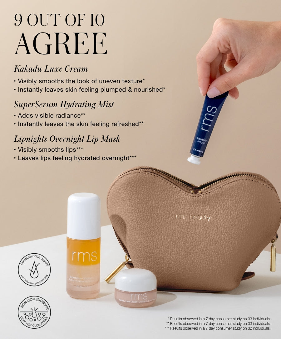 Cuyana x RMS Beauty The Radiance Set Coordinated Beauty Set with Everyday Makeup