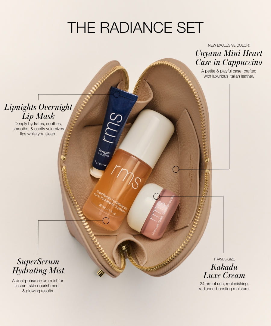 Cuyana x RMS Beauty The Radiance Set Coordinated Beauty Set with Everyday Makeup