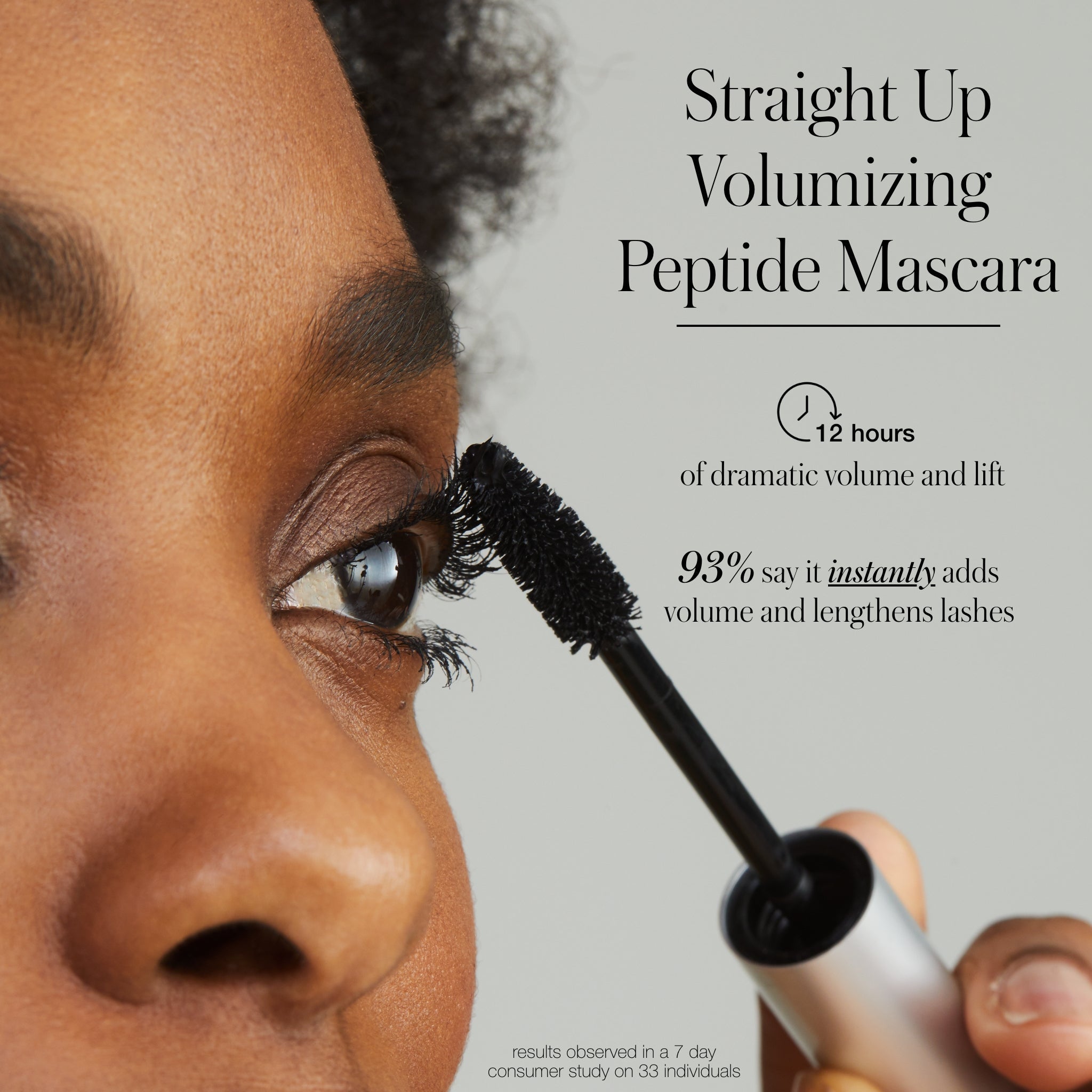 Straight Up Volumizing Peptide Mascara Volumizing Mascara for Defined Everyday Lashes
