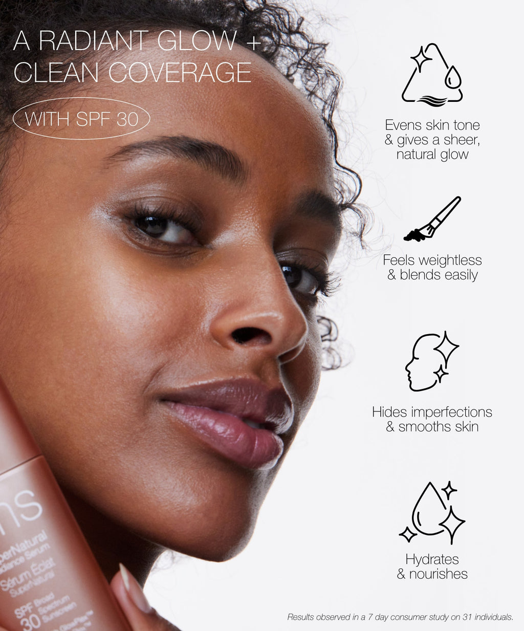 Supernatural Radiance Serum Broad Spectrum SPF 30 Sunscreen Lightweight Daily Mineral Sun Care