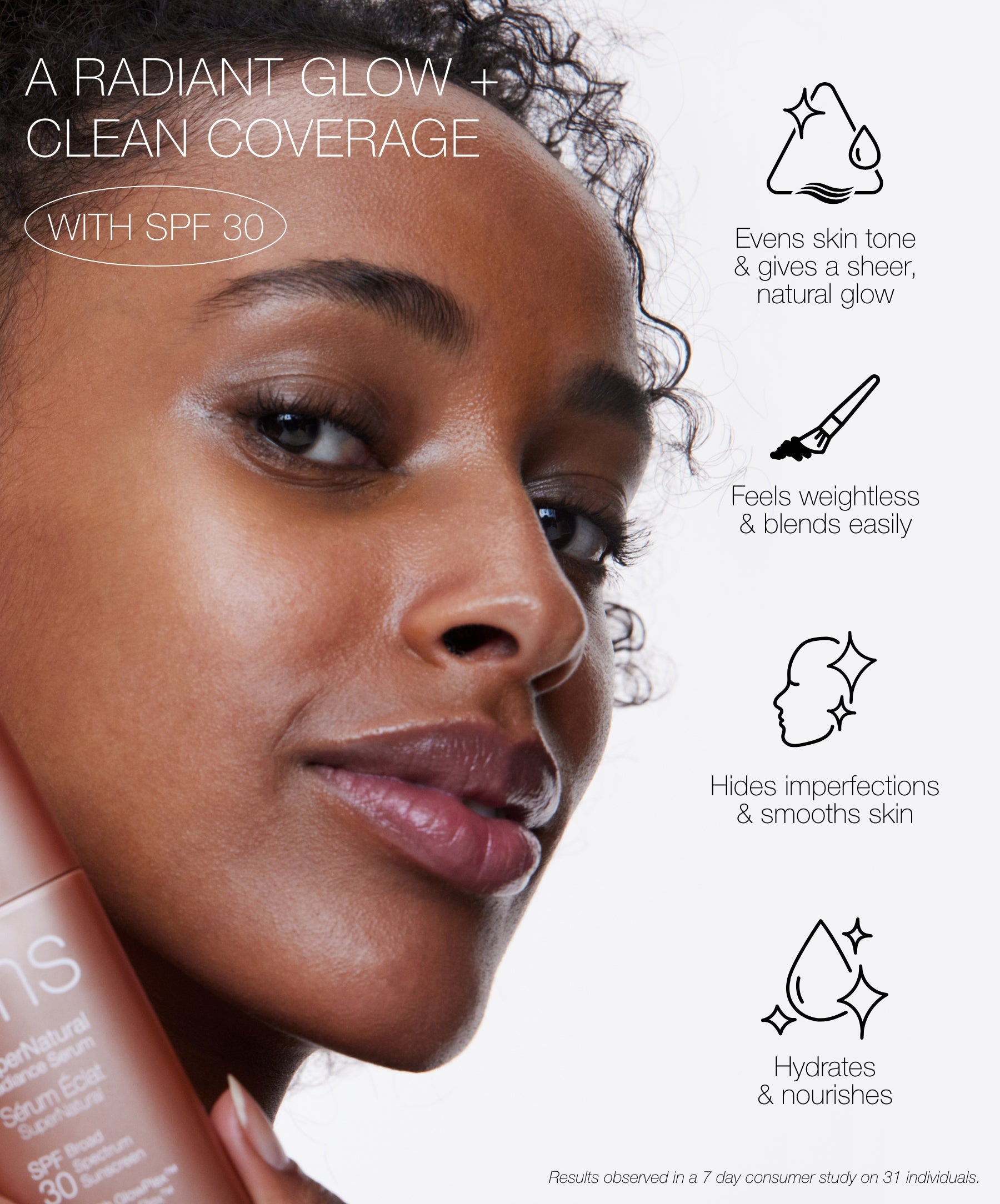 Supernatural Radiance Serum Broad Spectrum SPF 30 Sunscreen Lightweight Daily Mineral Sun Care
